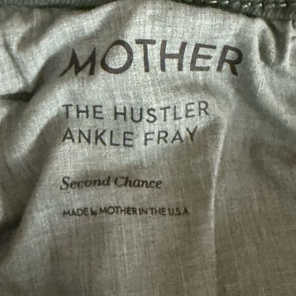 Mother The Hustler Ankle Fray Jeans Second Chance High Rise Black Forest Size 28 - Picture 14 of 16